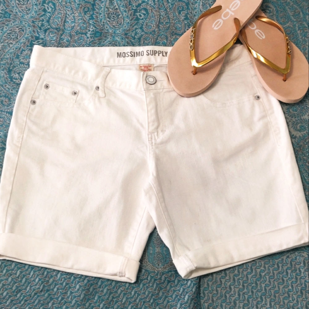 Mossimo Supply Co. White denim shorts.